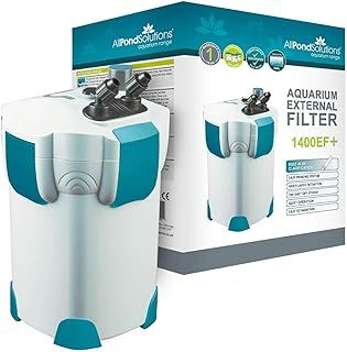 allpondsolutions 1400EF+ Aquarium External Fish Tank Water Filter with 9w UV Steriliser for Coldwater, Tropical or Marine Aquariums, for Tanks Up to 600 Litres Includes Filter Media - Full Kit