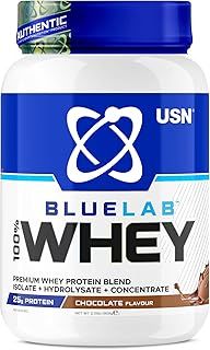 USN Blue Lab Whey Protein Powder: Chocolate - Whey Protein 908g - Post-Workout - Whey Isolate - Muscle Building Powder Supplement With Added BCAAs