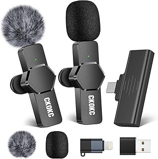 Wireless Lavalier Microphone for iPhone - Android Computer, Mini Microphone for Live Streaming, Video Recording, Outdoor or Indoor Interviews, YouTube, TikTok, Vlog