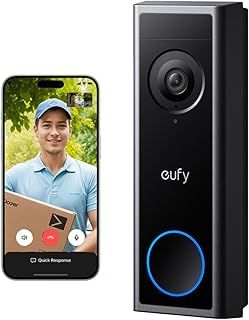 eufy Video Doorbell Camera Wireless C30, Live Video Call, 2K FHD, Battery Powered, 16:9 Wide View, Easy Installation, Human and Motion Detection, HomeBase S380 Compatible, No Monthly Fee