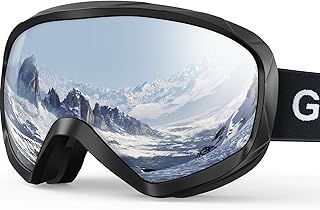 GlaRid OTG Ski Goggles, 100% UV Protection Anti Fog Ski/Snowboard Goggles for Men, Women & Youth, with Ski Goggles Case