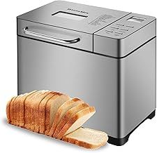 19 in 1 Stainless Steel Bread Maker-Dual Heaters, Large Bread Maker Machines-Gluten-Free, Dough Maker, Jam, Nut Dispenser