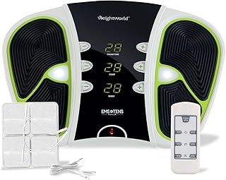 WeightWorld Circulator - Foot Circulation Machine with 99 Intensity Levels - EMS & TENS Foot Massager with Travel Bag, Remote Control & Electrode Pads - Easy to Use, Lightweight & Modern Design