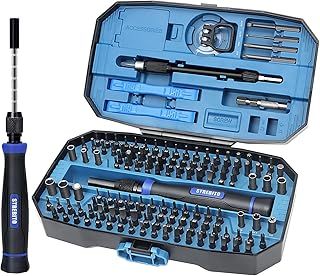 STREBITO Precision Screwdriver Set 153 in 1 with 140 Magnetic Precision Bits,Mini Electronics Repair Tool Kit for Computer, Laptop, Phone, MacBook, PC, PS5, Controller, RC, Jewelers, Glasses
