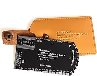 Baroque NEW Guitar Ruler String Action Ruler Gauge Tool, Fret Rocker Luthier Tool Guitarist Gift, Guitar Set Up Tool Kit for Electric Bass Acoustic Guitar Ukulele Mandolin Banjo -BONUS LEATHER CASE