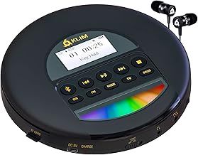 KLIM Nomad - Portable CD Player Walkman with Long-Lasting Battery - with Headphones - Radio FM - Compatible MP3 CD Player Portable - TF Card Radio FM Bluetooth - Ideal for Cars - Gold