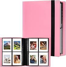Photo Albums, 160 Pockets Scrapbook Memory Book, 40 Pages Mini Film Album for Polaroid Zink Photo Paper/Fujifilm Instax Mini Film/Kodak Zink Photo Paper/Sprocket Photo Paper - Pink