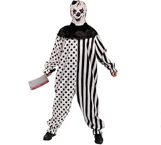 Country hill Halloween Clothes for Men Funky Punk Droll Clothes Man's Clown Costume for Festival Black, White