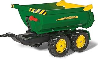 rolly toys | rollyHalfpipe John Deere Trailer | Giant Half-Pipe Trailer for Pedal Tractor | 122165,Green