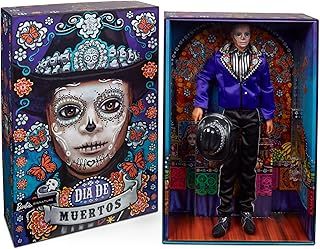 Barbie ​2023 Día De Muertos Ken Doll Wearing Blue Jacket and Black Hat, Signature Collectible, HJX15