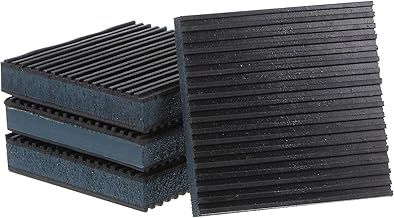 sourcing map 4pcs Rubber Anti Vibration Pads 4" x 4" x 7/8" Isolation Vibration Absorbing Pad Damping Mat Anti-Skid Noise with EVA Center for Air Compressor Conditioner Treadmill Washer