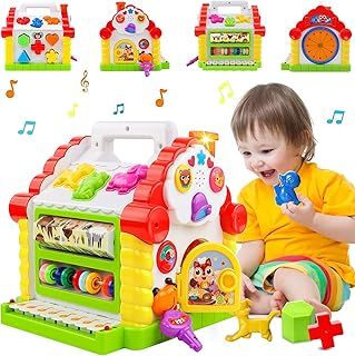 Kaybolge Toys for 1 Year Old Girls Gift-1st Birthday Gifts for Girl,6 in 1 Multi-Functional Activity House with Sound/Music/Blocks/Early Educational Montessori Baby Toys for 1 2 Year Old