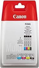 Canon CLI-571 C M Y BK Pack of 4 cartridges (Black Cyan Magenta Yellow) Genuine Canon (Plastic Pack)