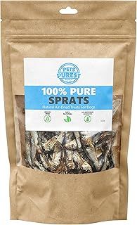Sprats Dog Treats & Cat Snack - 100% Natural Air-Dried Fish Treat for Dogs, Puppy, Cats, Kitten & Senior. Pure Healthy Grain, Gluten & Lactose Free Hypoallergenic Raw Pet Food (100g)