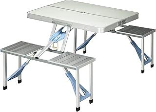 Outsunny Portable Folding Camping Picnic Table and Chairs Stools Set Party Field Kitchen Outdoor Garden BBQ Aluminum