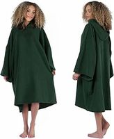 Brentfords Towel Poncho Adult Hooded Large Bath Swim Surf Beach Absorbent Microfiber Changing Robe for Men Boys Quick Dry, Forest Green