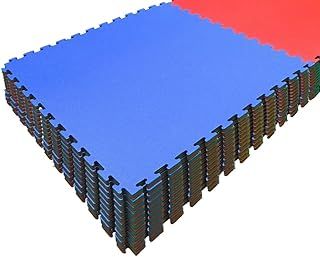 Foam Mats 10 Pack - 1m x 1m x 2cm Red/Blue | Interlocking Floor Mats for Home & Garage, Ideal for Gym Equipment, Martial Arts & Yoga