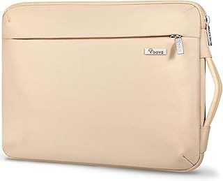 Voova 360°Protective Laptop Sleeve Carry Case 14-15 inch, Waterproof Slim Computer Cover Bag with Handle for MacBook Air M2/M3 15, 15” Surface Laptop 5/4, Hp chromebook 14, Apricot