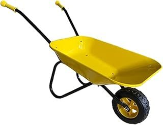 ASC New Child Kids Metal Wheelbarrow - Yellow/Black - Toy, Play, Farm, Gardening