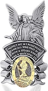 cobee St Christopher Medal for Car, Car Saint Christopher with Guardian Angel Visor Medal Clip Religious Sun Visor Clip Bless Driving Safety New Driver Gift for Travel Protection(1 Piece)