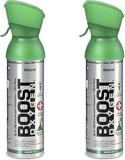 95% Pure Pocket Sized Oxygen Supplement, Portable Canister of Clean Oxygen, Increases Endurance, Recovery, Mental Acuity and Performance (5 Liter Canisters, 1 Pack, Natural)