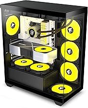PC Case - Pre-Installed 3 PWM ARGB Fan, ATX Mid-Tower Gaming PC Case,with Type-C, F3 Black