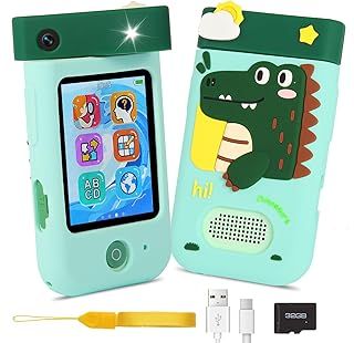 Kids Phone, ZUEOKAI Kids Smart Phone Toys with 180°Swivel Lens,Touch Screen& Silicone Case, 1080P Videos,Kids Camera Toys for 3 4 5 6 7 8 Year Old Girls boys Christmas Birthday Gifts for Kids Age 3-8