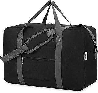 Large Cabin Bag 56x45x25, Weekend Overnight Bag for Women, Holdall Hospital Bag for Women, Travel Duffel Bag Carry on Luggage for Men 40L (Black)