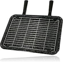SPARES2GO Large Non-Stick Grill Pan with Rack + 2 Detachable Handles (420mm x 300mm)