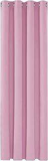 Deconovo Nursery Thermal Insulated Blackout Curtain Ring Top for Bedroom 52"x 63" Pink 1 Panel