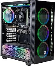 XUM Titan Prebuilt Gaming PC: AMD Ryzen 5 4600G, Radeon Vega Integrated Graphics, 16GB DDR4 RAM, 256GB NVMe SSD, 1TB HDD, 500W PSU 80+ Bronze, aRGB, WiFi 5, Windows 11 Home, Entry Level, Black Case