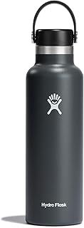 Hydro Flask - Water Bottle 621 ml (21 oz) - Vacuum Insulated Stainless Steel Water Bottle with Leak Proof Flex Cap and Powder Coat - Standard Mouth - Stone