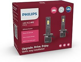 Philips Ultinon Access LED car headlight bulb (H1), ultra-compact direct-fit, 80%, 6.000K, set of 2