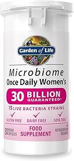 Garden of Life Microbiome Probiotics Once Daily Women's Supplements | 30 Capsules Made in Italy | 30 Billion CFU 15 Strains | Gluten, Dairy & SOYA Free - Vegan