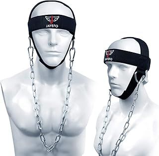 Jayefo Sport-Nackentraining, Trainingsgeschirr, fngt Muskelaufbauer Kopfgeschirr fr Kraft-Fitness Powerlifting Workout Boxen MMA starker Hals Stahlkette Trainingsgert Strker
