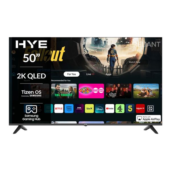 HYE 50" QLED Smart TV - Full HD, Samsung Tizen OS & Gaming Hub, Black
