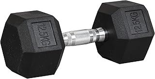 HOMCOM 12.5KG/15KG/17.5KG/20KG Single Rubber Hex Dumbbell Portable Hand Weights Dumbbell for Home Gym Workout Fitness