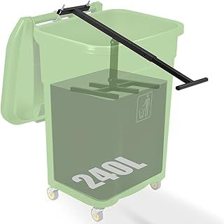 NEWTRY Manual Rubbish Press Waste Compactor with Adjustable Handle for Space-saving in Wheelie Bin Trash Can,Steel