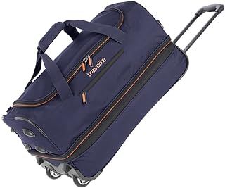 travelite trolley travel bag with wheels medium size, expandable trolley , BASICS, soft luggage travel case with expandable fold, 55 cm, 51 - 64 l