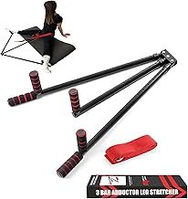 3 Bar Leg Stretcher for Splits and Adductor Stretch Spreader to Over 180° Split Machine Trainer for Martial Arts Ballet Stretching Equipment with Padded Grips and Strap Attached