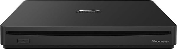Pioneer External Blu-ray Drive BDR-XS07TUHD@6X Slot Loading Portable with a Matte-Black Body USB 3.2 Gen1(3.0) BD/DVD/CD Writer. Supports BDXL and M-Disc Format. Cyberlink Software Included