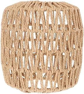Simulated Rattan Lamp Cover Handmade Woven Chandelier Vintage Lampshade Home Decor Hanging Pendant Bedroom (18 * 20)