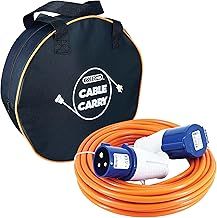 KIRFEE® 12M Electric Hook Up Extension Lead With Carry Bag, 240V 16A Camping Electric Cable, Ideal For Motorhomes, Caravans and Campervans