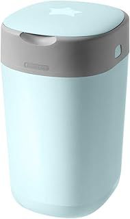 Tommee Tippee Twist and Click Advanced Nappy Bin, Eco-Friendlier System, Includes 1x Refill Cassette with Sustainably Sourced Antibacterial GREENFILM, Blue