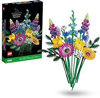 LEGO Botanicals Wildflower Bouquet Set - Artificial Flowers - Gifts for Mother's Day with Poppies and Lavender - Home Office Decor Set for Adults - Botanical Collection - 10313