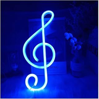 ENUOLI Music Note Neon Signs - Blue Neon Lights for Wall Decor - Battery or USB Operated - Night Lights - Decor for Bedroom, Living Room, Christmas, Wedding, Party, Bar