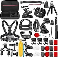 NEEWER 50 in 1 Action Camera Accessory Kit Compatible with GoPro Hero 12 11 10 9 DJI OSMO 4 3 2 Insta360 X3 X2 GO 3 SJCAM DBPOWER AKASO VicTsing APEMAN WiMiUS QUMOX Lightdow Campark Sony Sports DV