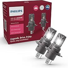 Philips Ultinon Access LED car headlight bulb (H4), ultra-compact direct-fit, 80%, 6.000K, set of 2