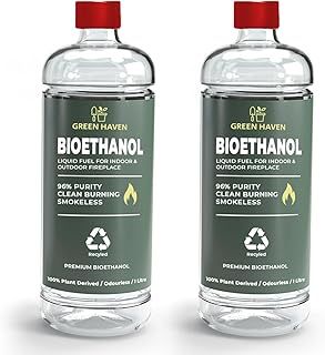 2L Premium Bioethanol Fuel for Fireplace - Bio Ethanol Liquid for Fires Pits, High Purity Clean Burning Fuel, Bioethanol Fuel Liquid Indoor and Outdoor, Bio Ethanol Fire
