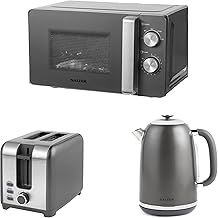Salter COMBO-8840 Cosmos Kettle, Toaster, Microwave Set – Matching Kitchen Countertop Set, Rapid Boil, 1.7 L, 3kW Kettle, 2-Slice Toaster, 7 Variable Browning Levels, 20L Manual Microwave, 800W